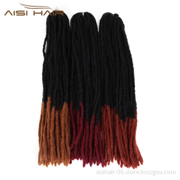 Aisi Hair Dreadlocks Ombre Color Crochet Braids Soft Goddess Faux Locs Synthetic Crochet Braiding Hair Extension For Black Women